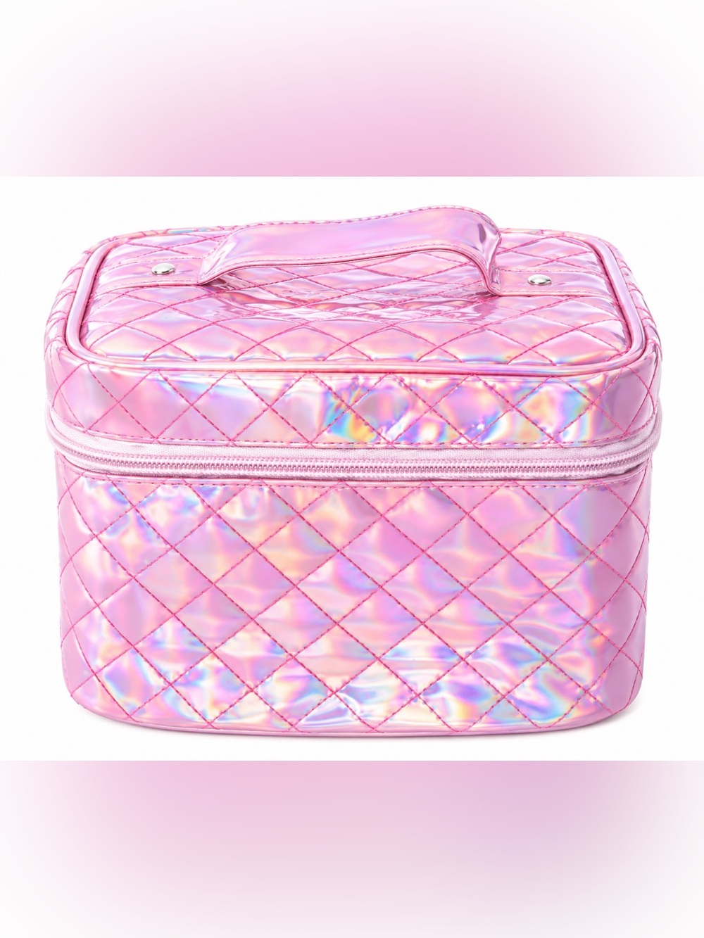 Pink Iridescent Cosmetic Bag